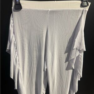 Light Gray Ruffle Side Palazzo Pants